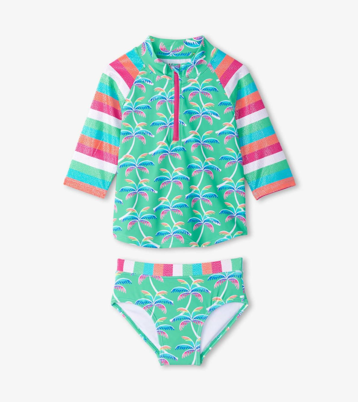 Hatley Swimwear | Girls Girls Rainbow Palm Two-Piece Rashguard Set
