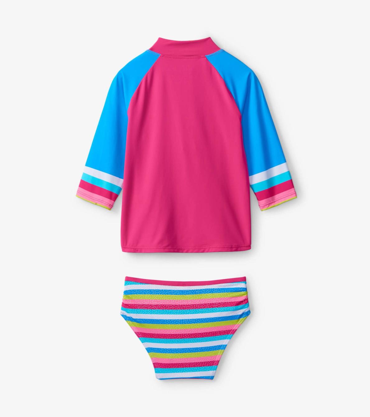 Hatley Swimwear | Girls Rainbow Stripe Rashguard Set