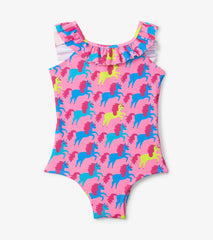 Hatley Swimwear | Girls Rock Star Unicorn Ruffle Sleeve Swimsuit