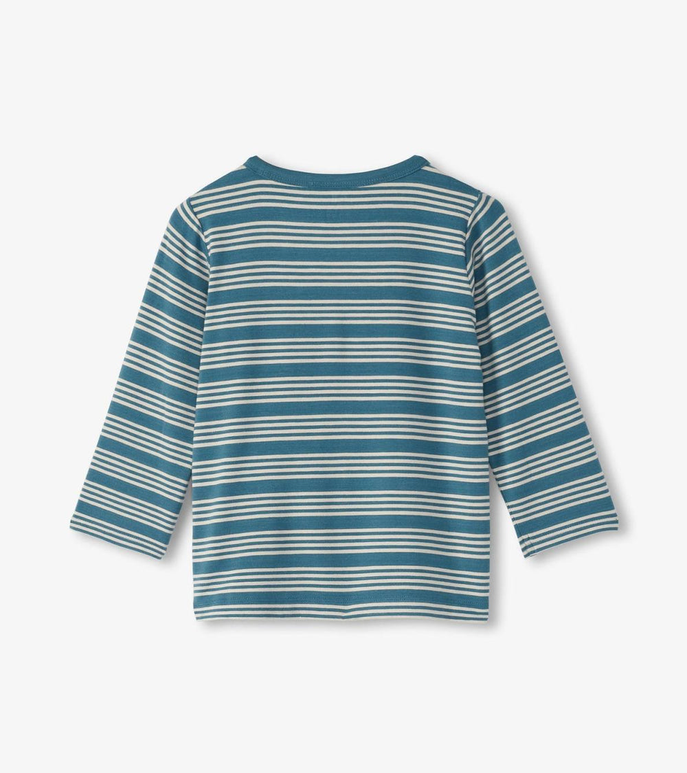 Hatley Tops | Baby &amp; Toddler Baby &amp; Toddler Boys Bluestone Stripes Long Sleeve Bamboo T-Shirt