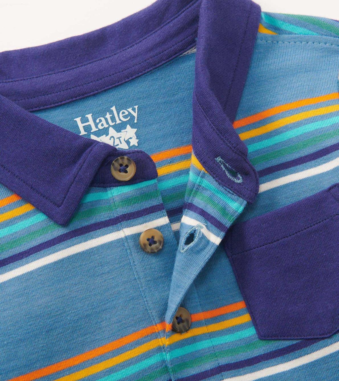 Hatley Tops | Baby &amp; Toddler Baby &amp; Toddler Boys Bluestone Stripes Long Sleeve Polo T-Shirt