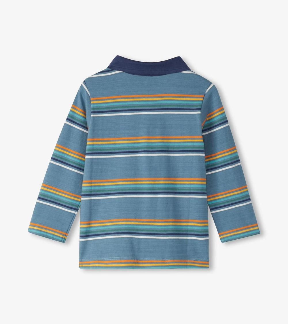 Hatley Tops | Baby &amp; Toddler Baby &amp; Toddler Boys Bluestone Stripes Long Sleeve Polo T-Shirt