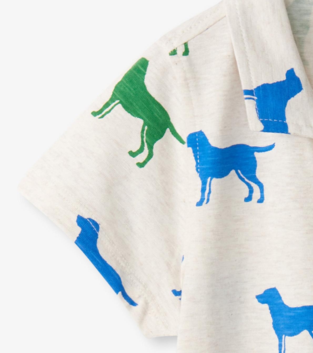 Hatley Tops | Baby &amp; Toddler Baby &amp; Toddler Boys Dog Silhouette Jersey Button Down