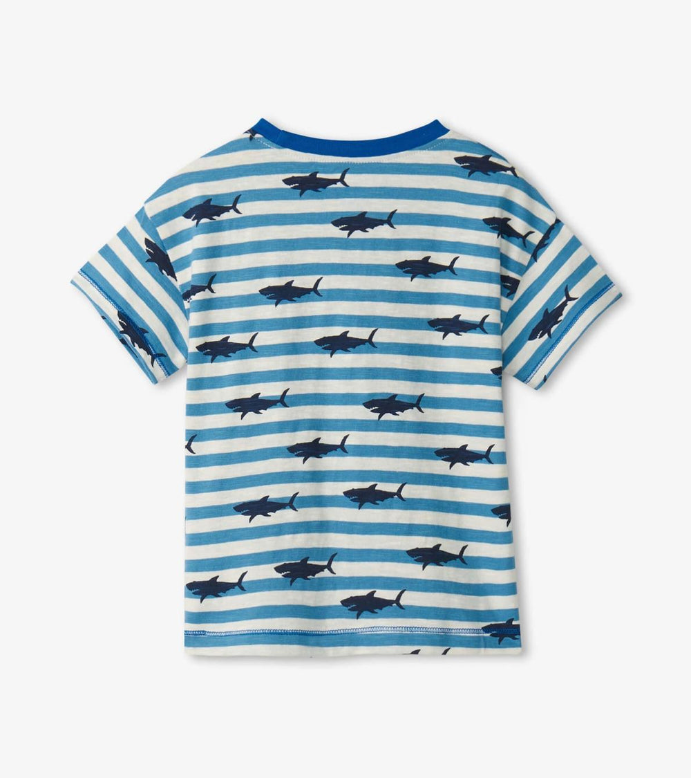 Hatley Tops | Baby &amp; Toddler Baby &amp; Toddler Boys Shark Stripes Slouchy Tee