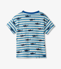 Hatley Tops | Baby &amp; Toddler Baby &amp; Toddler Boys Shark Stripes Slouchy Tee