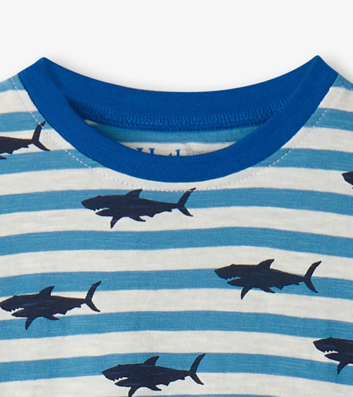 Hatley Tops | Baby &amp; Toddler Baby &amp; Toddler Boys Shark Stripes Slouchy Tee