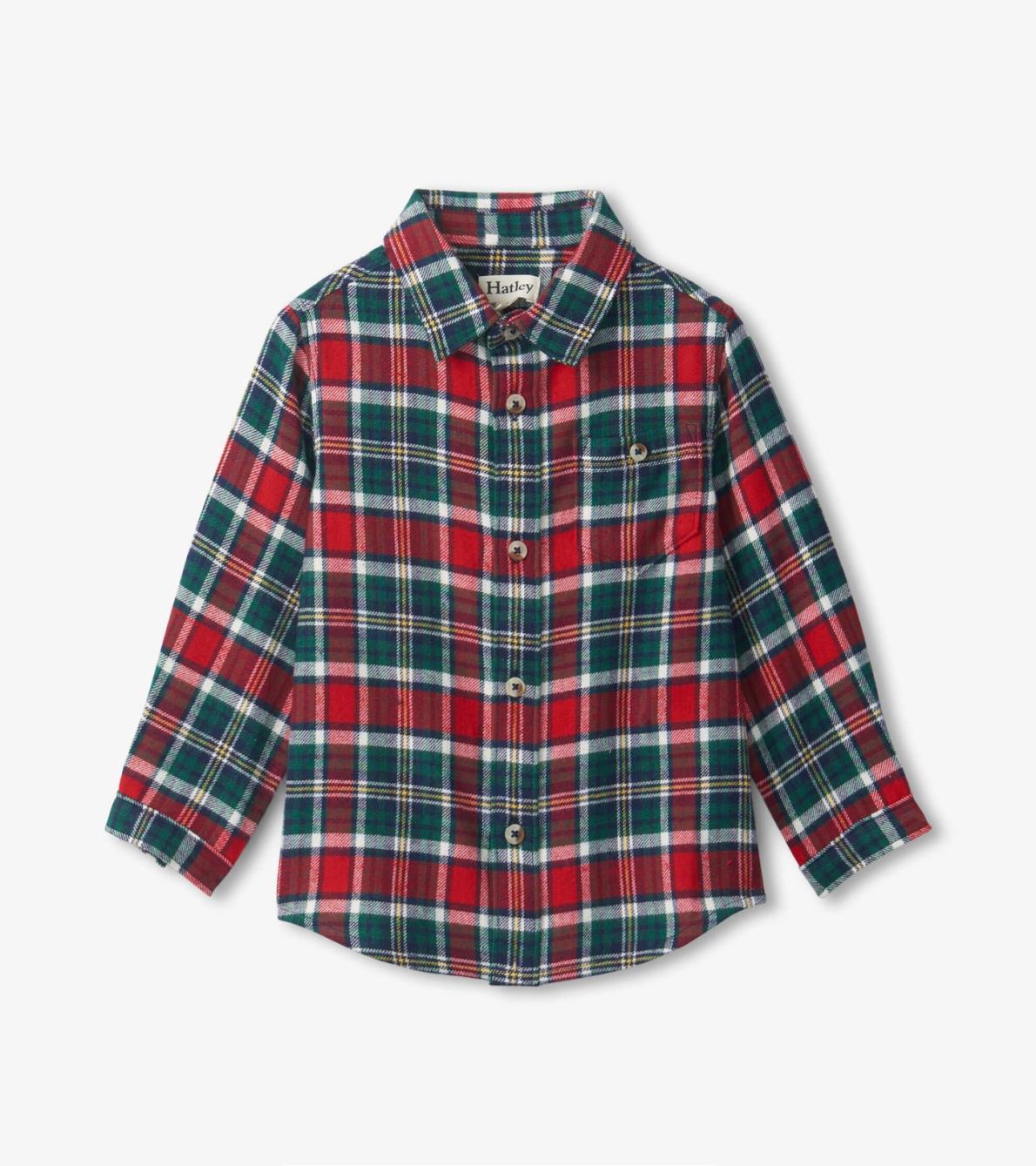 Hatley Tops | Baby &amp; Toddler Christmas Plaid Toddler Button Down Shirt