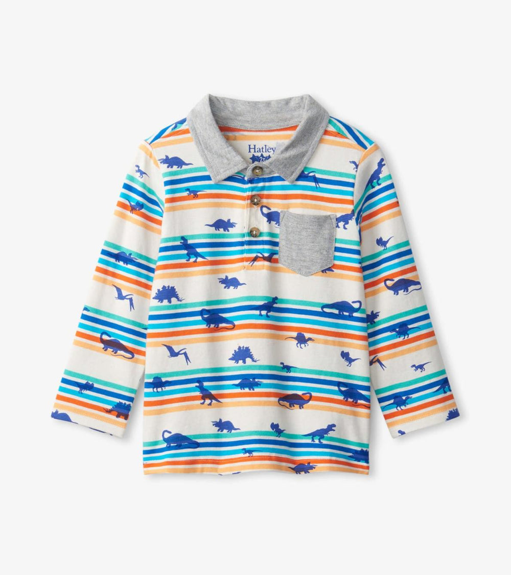 Hatley Tops | Baby &amp; Toddler Mini Dinos Long Sleeve Polo T-Shirt
