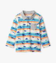 Hatley Tops | Baby &amp; Toddler Mini Dinos Long Sleeve Polo T-Shirt