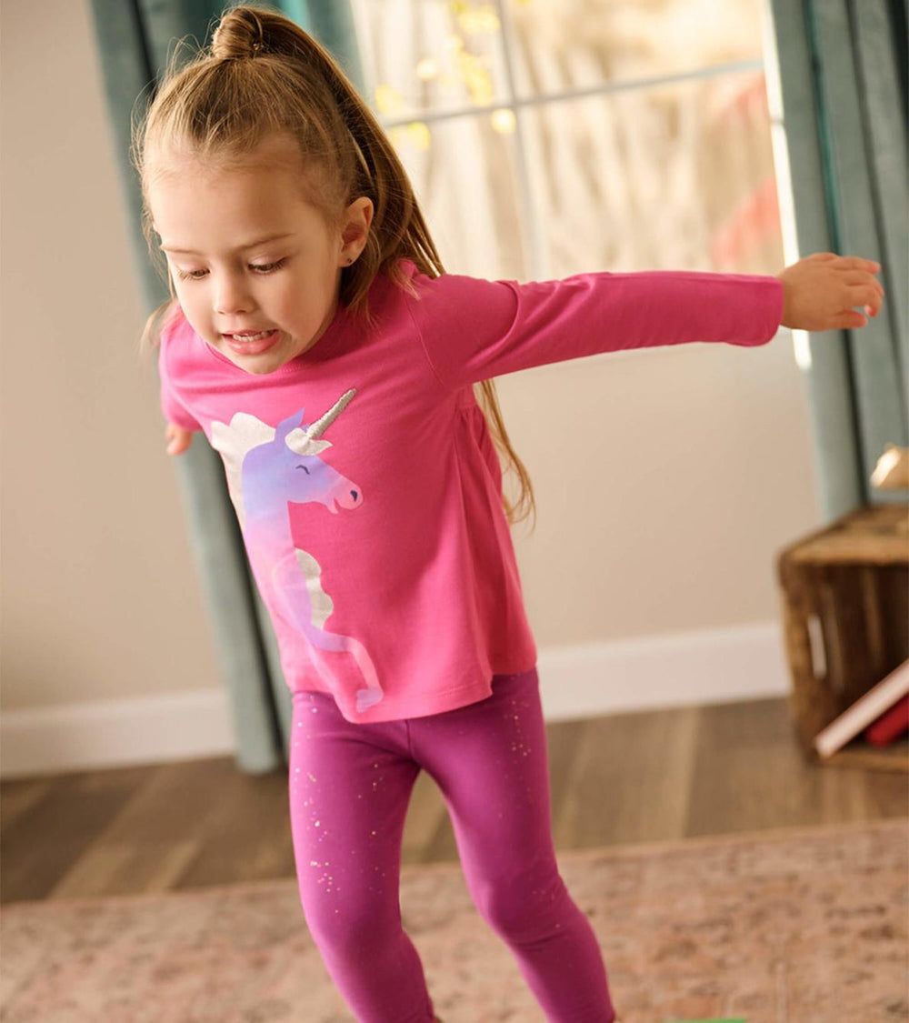 Hatley Tops | Baby &amp; Toddler Rasberry Unicorn Long Sleeve T-Shirt
