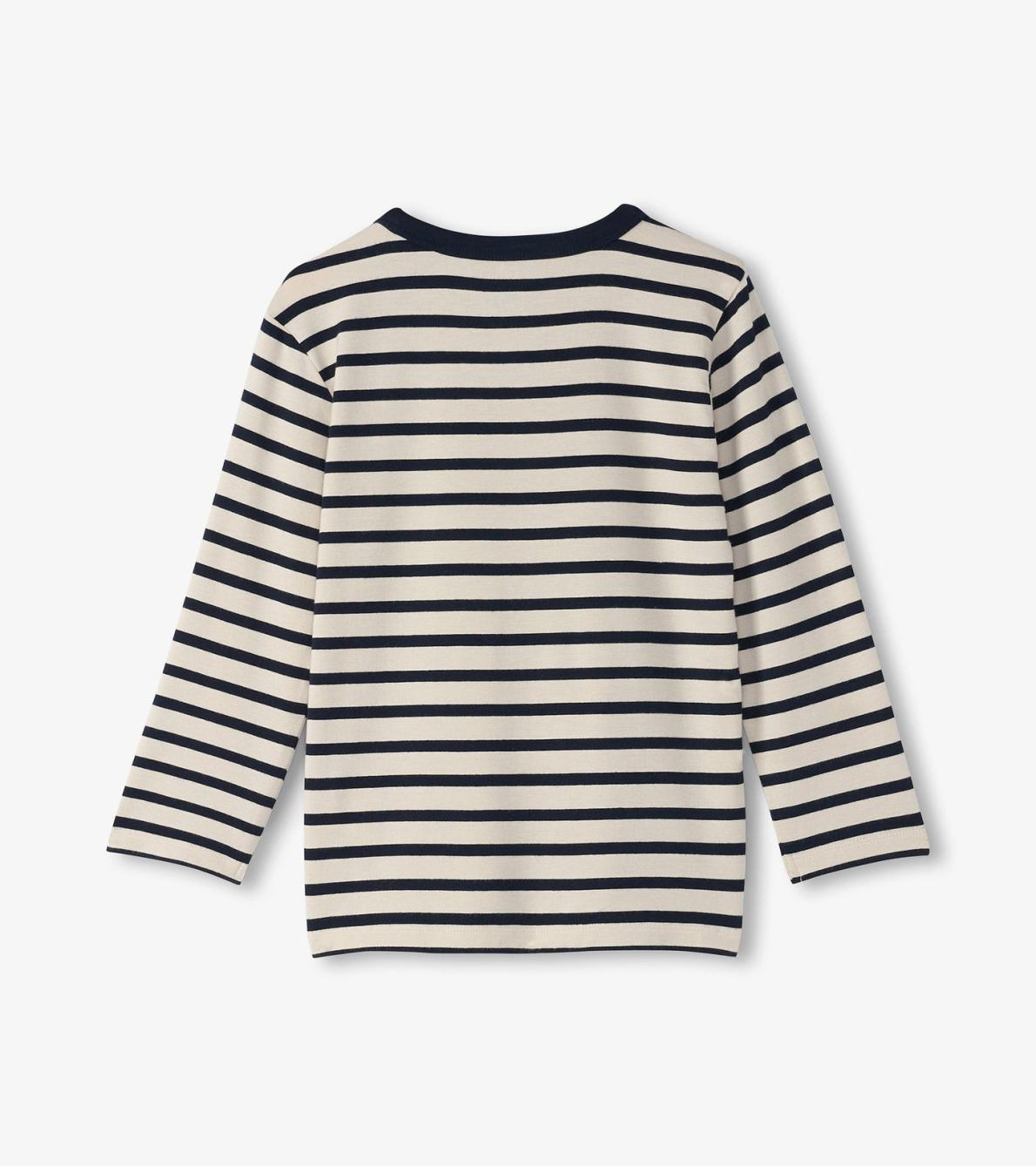 Hatley Tops | Boys Boys Black &amp; Cream Long Sleeve Bamboo T-Shirt