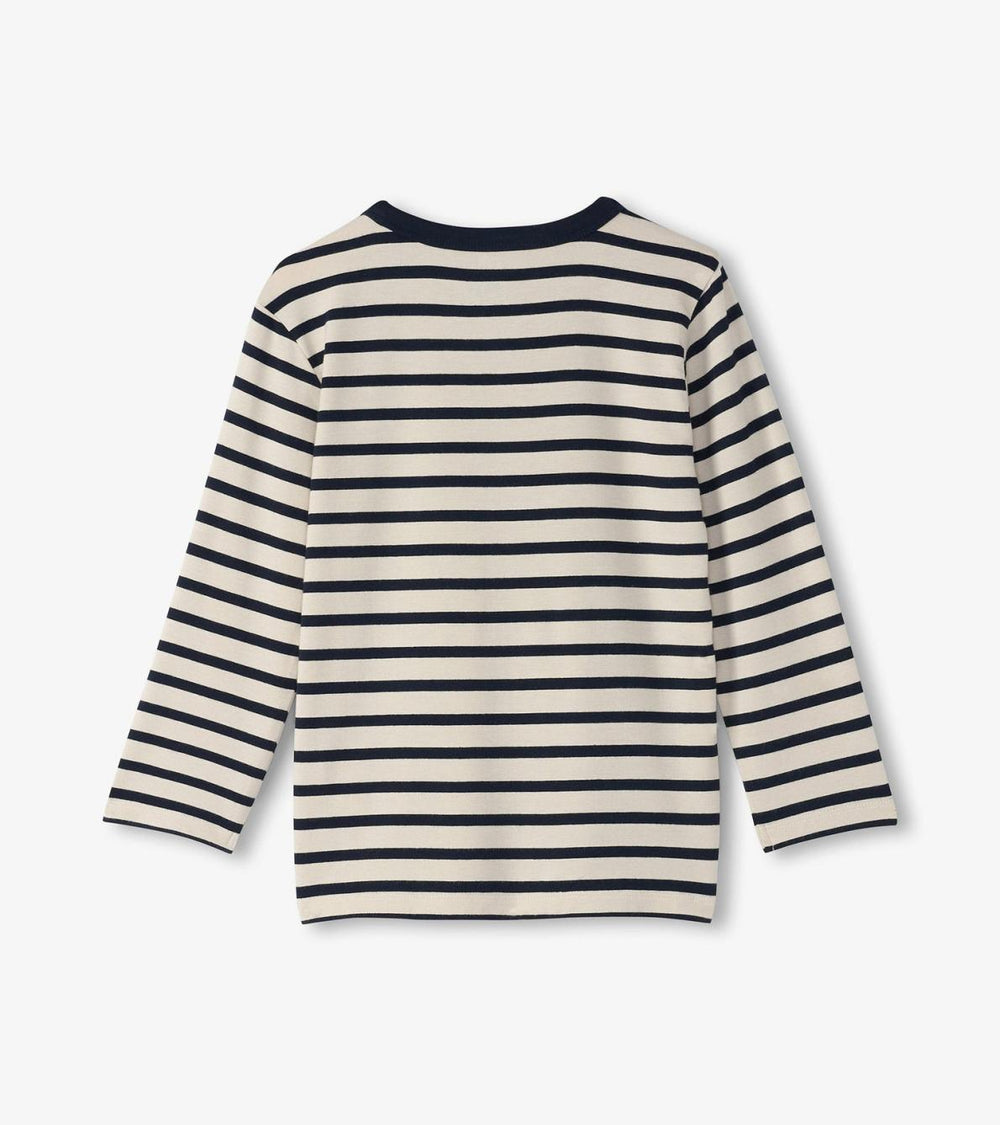 Hatley Tops | Boys Boys Black &amp; Cream Long Sleeve Bamboo T-Shirt