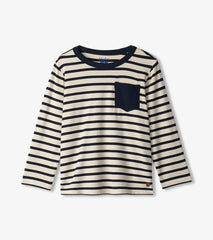 Hatley Tops | Boys Boys Black &amp; Cream Long Sleeve Bamboo T-Shirt