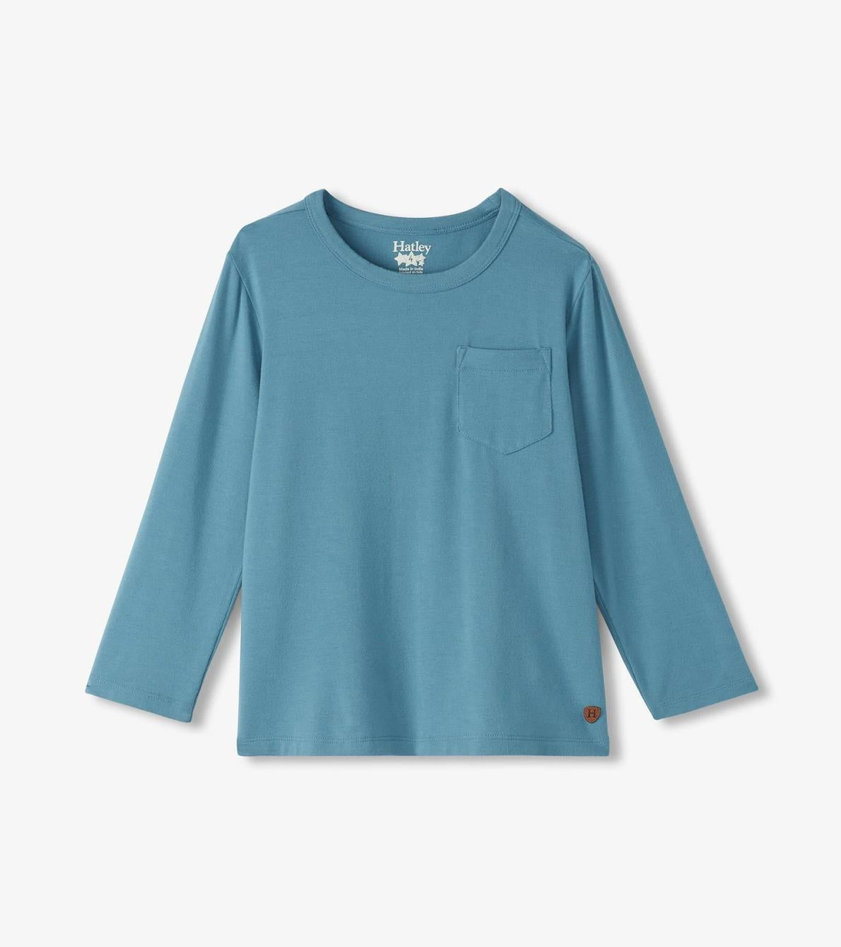 Hatley Tops | Boys Boys Bluestone Long Sleeve Bamboo T-Shirt