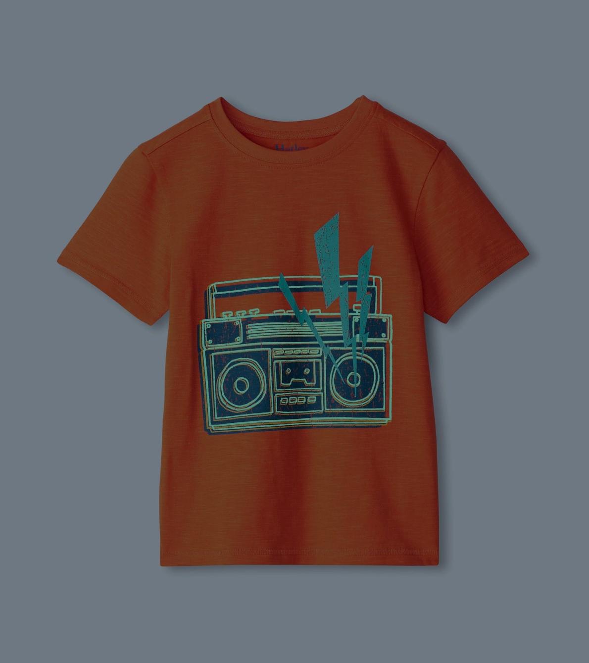Hatley Tops | Boys Boys Boombox Glow In The Dark Graphic Tee