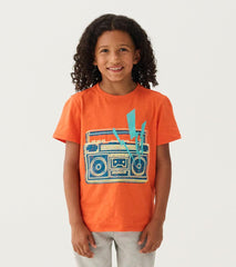 Hatley Tops | Boys Boys Boombox Glow In The Dark Graphic Tee