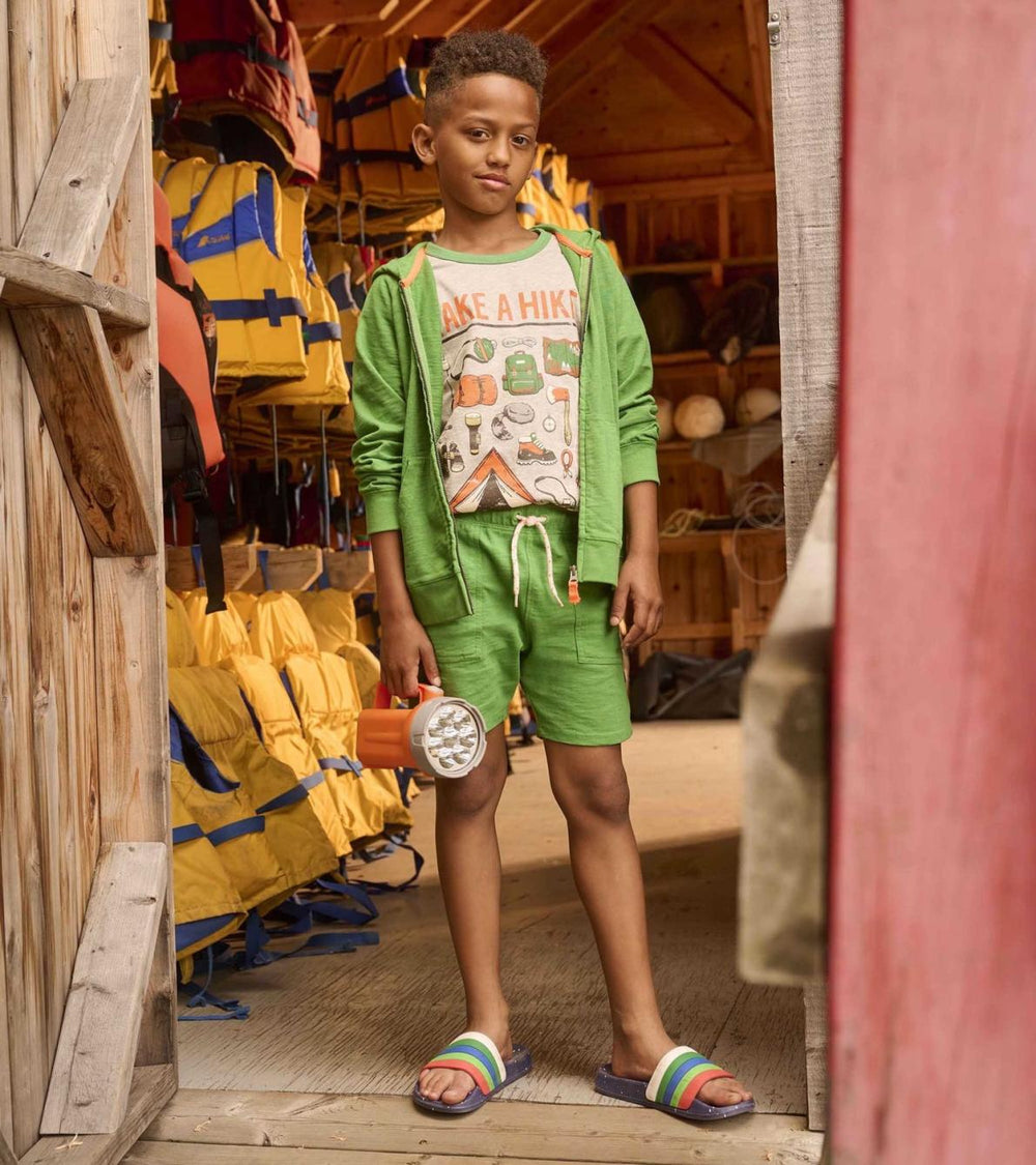 Hatley Tops | Boys Boys Camp Green Zip-Up Hoodie