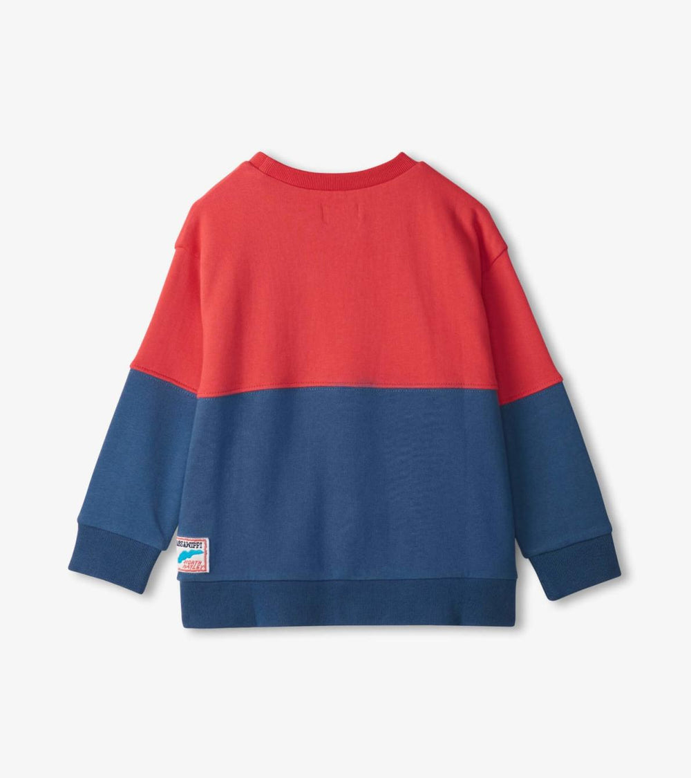 Hatley Tops | Boys Boys Colour Block Anchor Pullover Sweatshirt