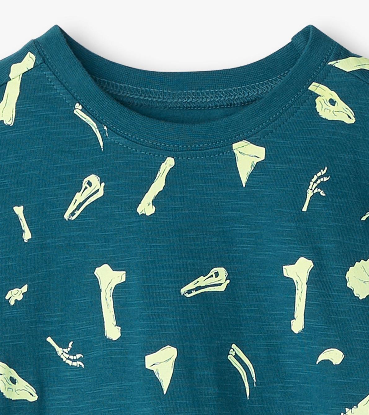 Hatley Tops | Boys Boys Dino Fossils Glow In The Dark Graphic Tee