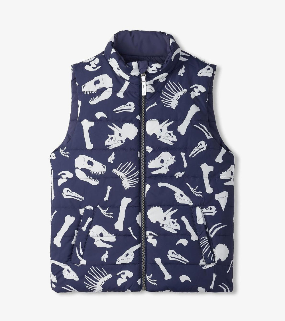 Hatley Tops | Boys Boys Dino Fossils Reversible Quilted Vest