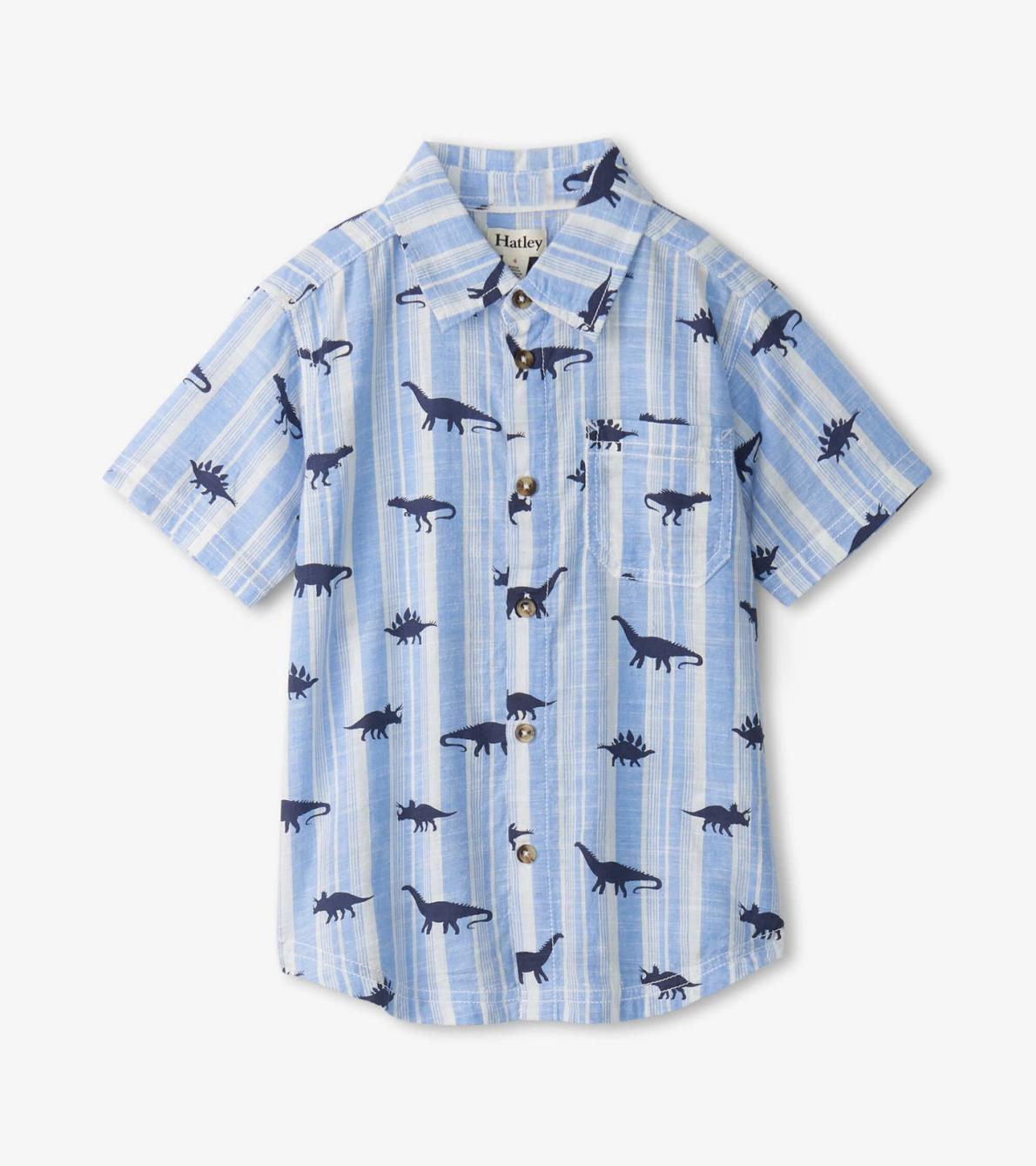 Hatley Tops | Boys Boys Dino Stripes Button Down Shirt