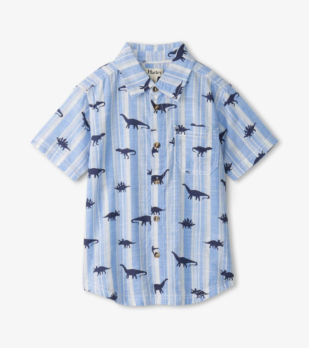 Hatley Tops | Boys Boys Dino Stripes Button Down Shirt