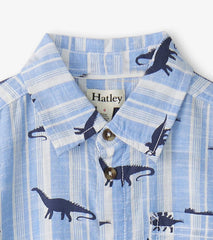Hatley Tops | Boys Boys Dino Stripes Button Down Shirt