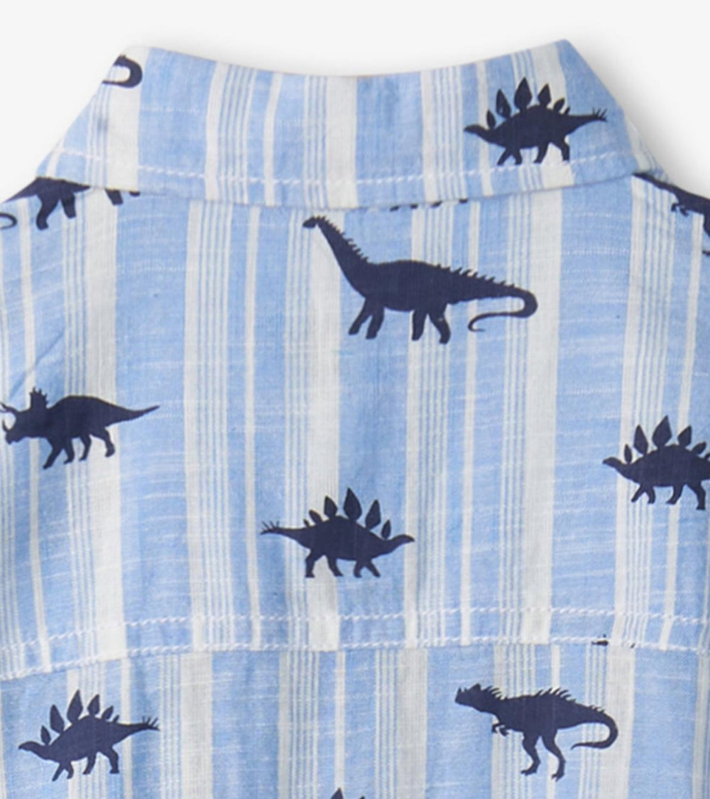 Hatley Tops | Boys Boys Dino Stripes Button Down Shirt