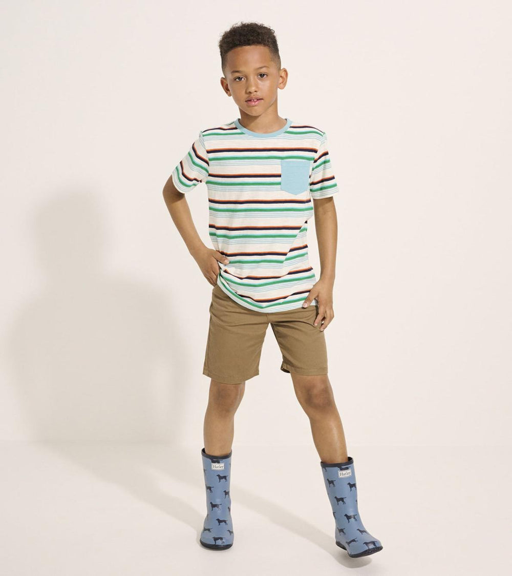 Hatley Tops | Boys Boys Hiking Stripes Pocket Tee