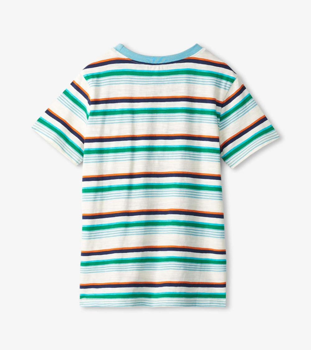 Hatley Tops | Boys Boys Hiking Stripes Pocket Tee