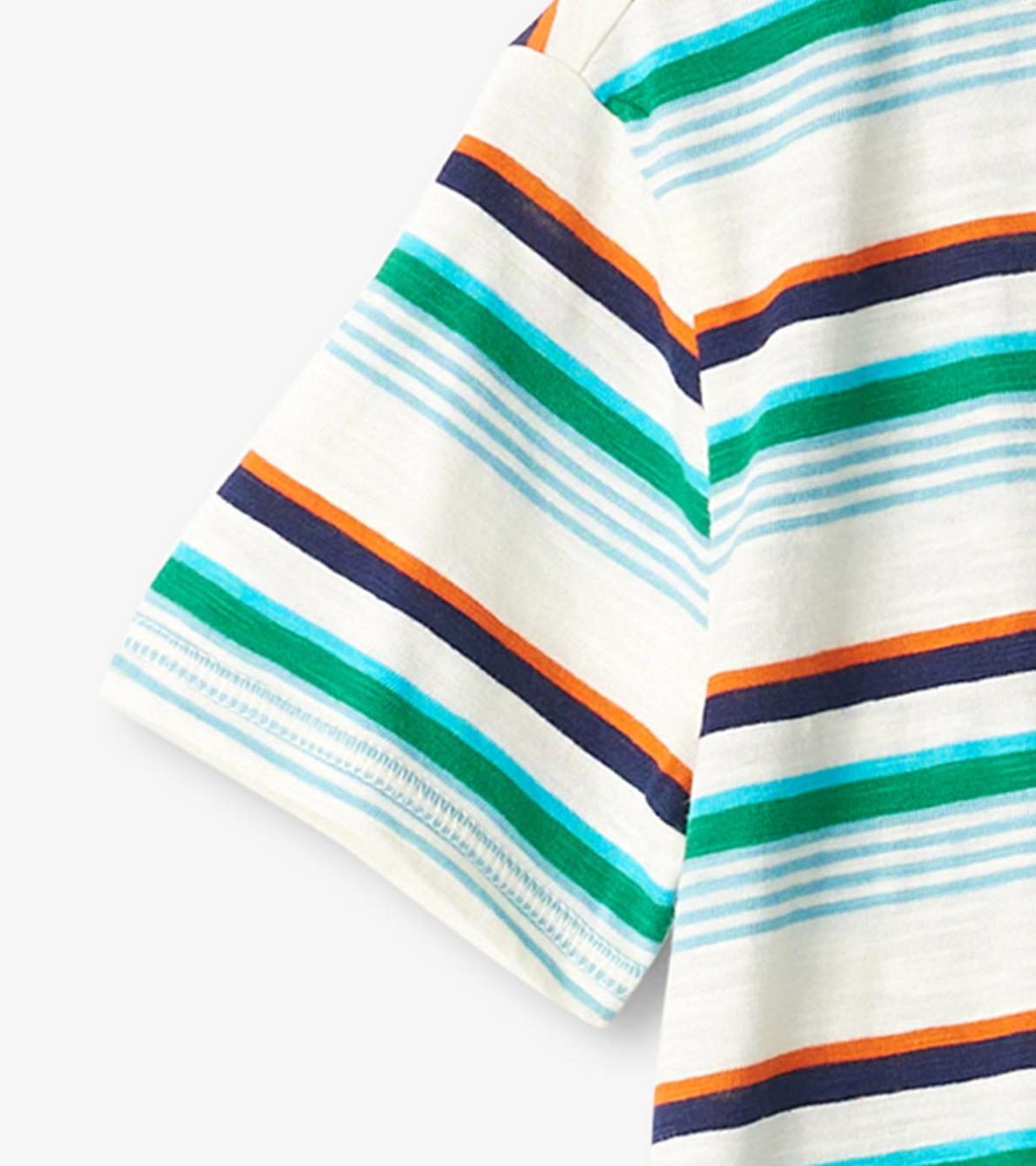 Hatley Tops | Boys Boys Hiking Stripes Pocket Tee