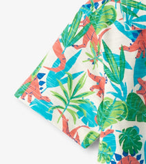 Hatley Tops | Boys Boys Jungle Dino Short Sleeve Jersey Button Down