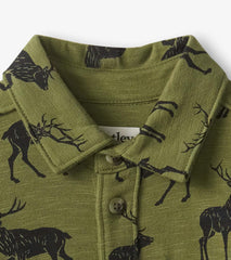 Hatley Tops | Boys Boys Magestic Elk Jersey Button Down Shirt