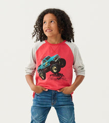 Hatley Tops | Boys Boys Monster Trucks Long Sleeve Raglan T-Shirt