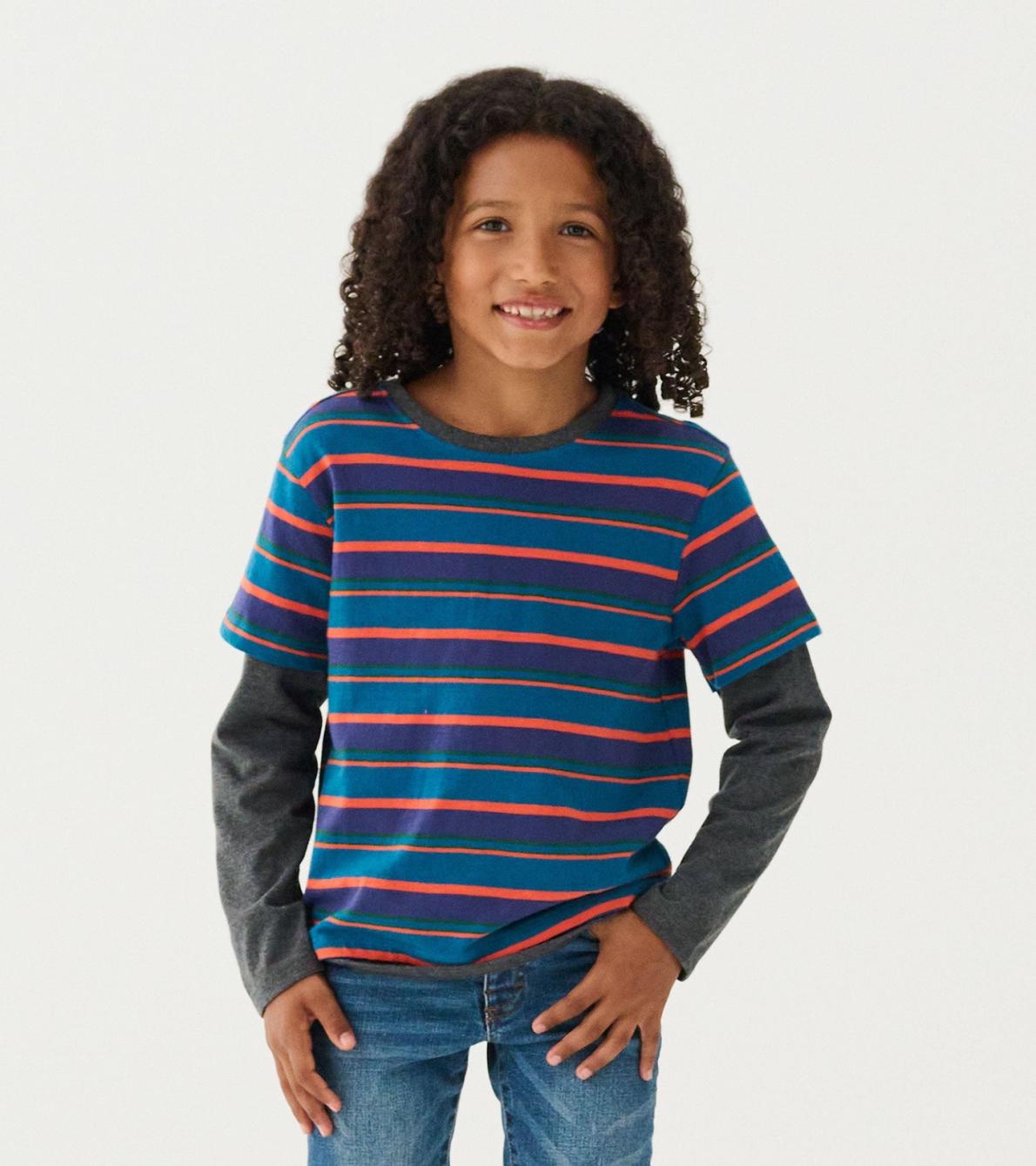 Hatley Tops | Boys Boys Moroccan Blue Fooler Long Sleeve T-Shirt