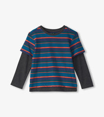 Hatley Tops | Boys Boys Moroccan Blue Fooler Long Sleeve T-Shirt