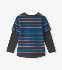 Hatley Tops | Boys Boys Moroccan Blue Fooler Long Sleeve T-Shirt