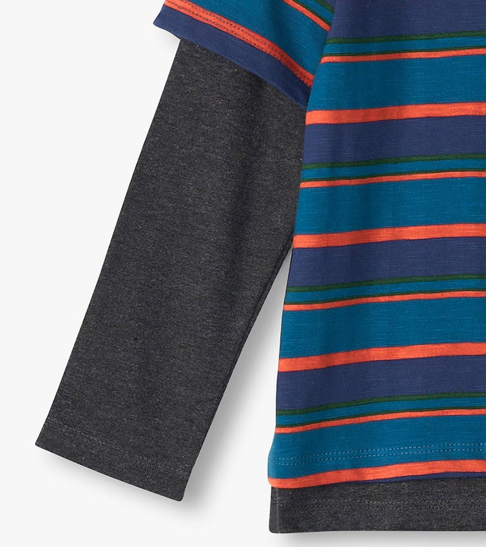 Hatley Tops | Boys Boys Moroccan Blue Fooler Long Sleeve T-Shirt