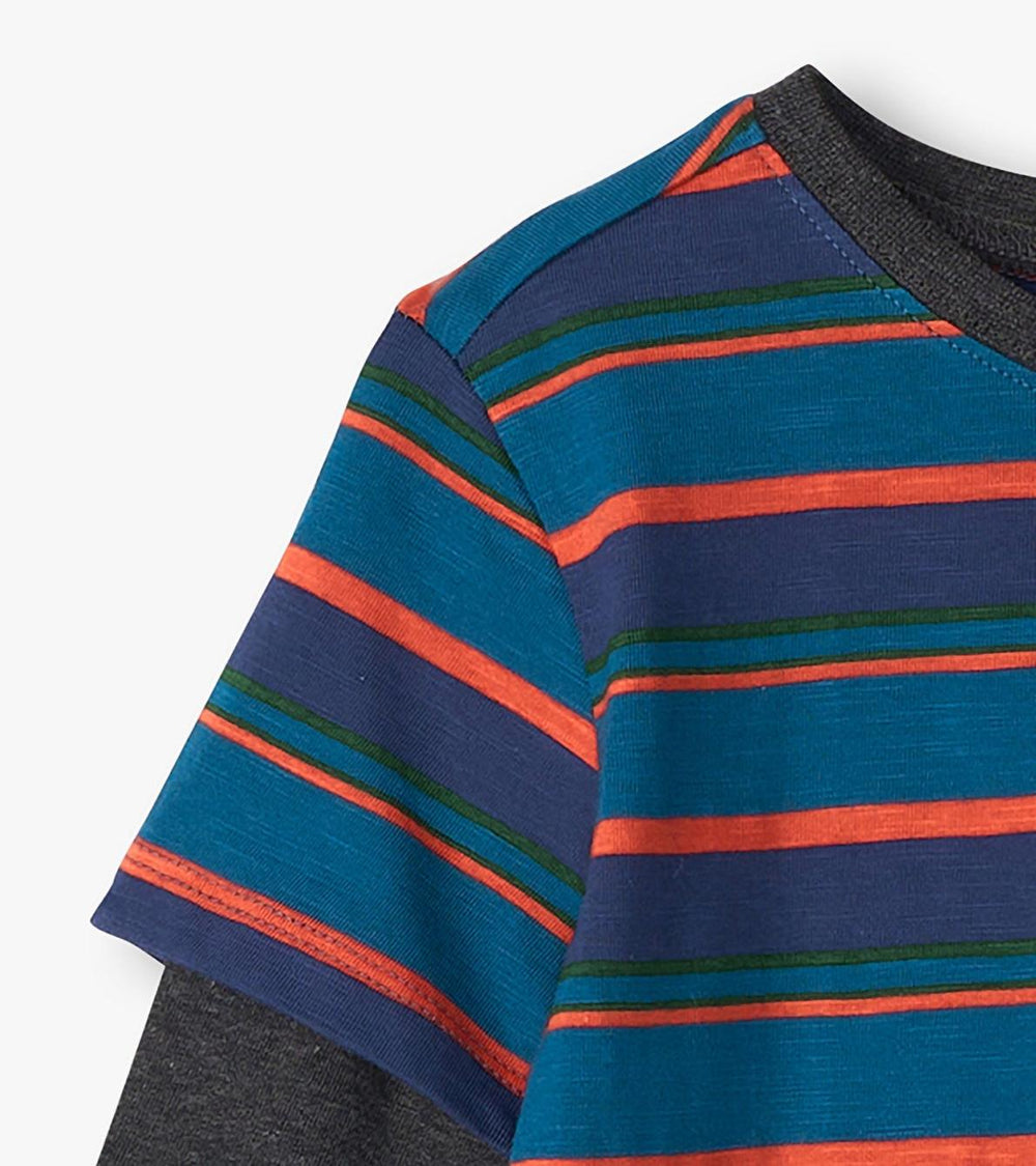 Hatley Tops | Boys Boys Moroccan Blue Fooler Long Sleeve T-Shirt