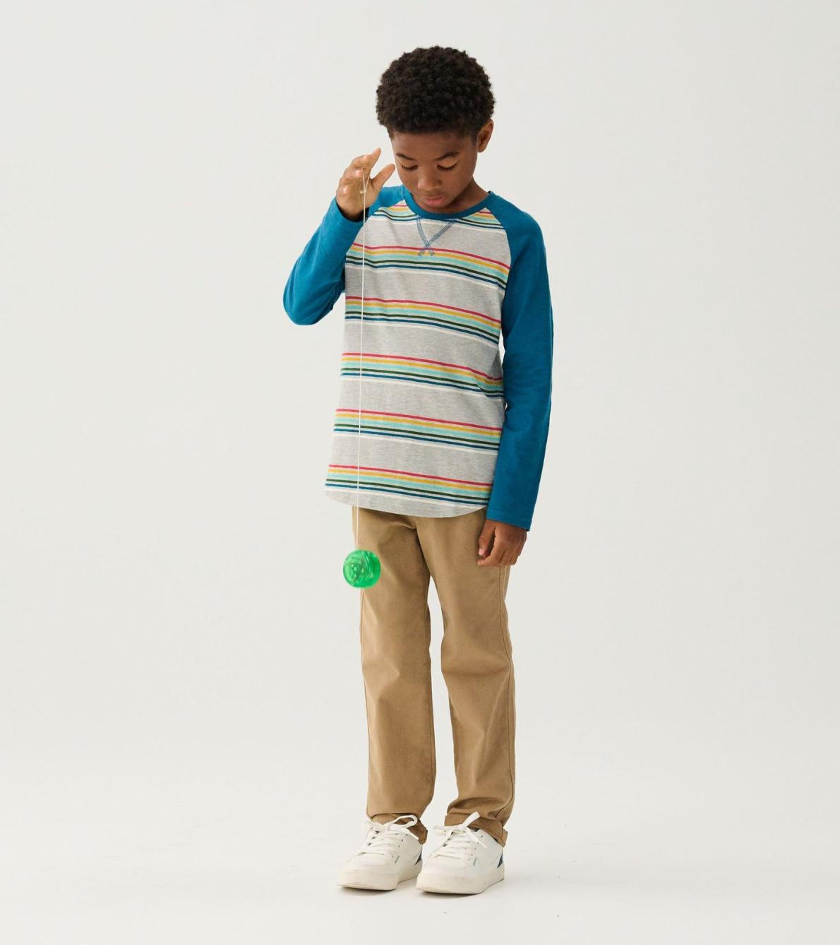 Hatley Tops | Boys Boys Retro Stripes Long Sleeve Raglan T-Shirt