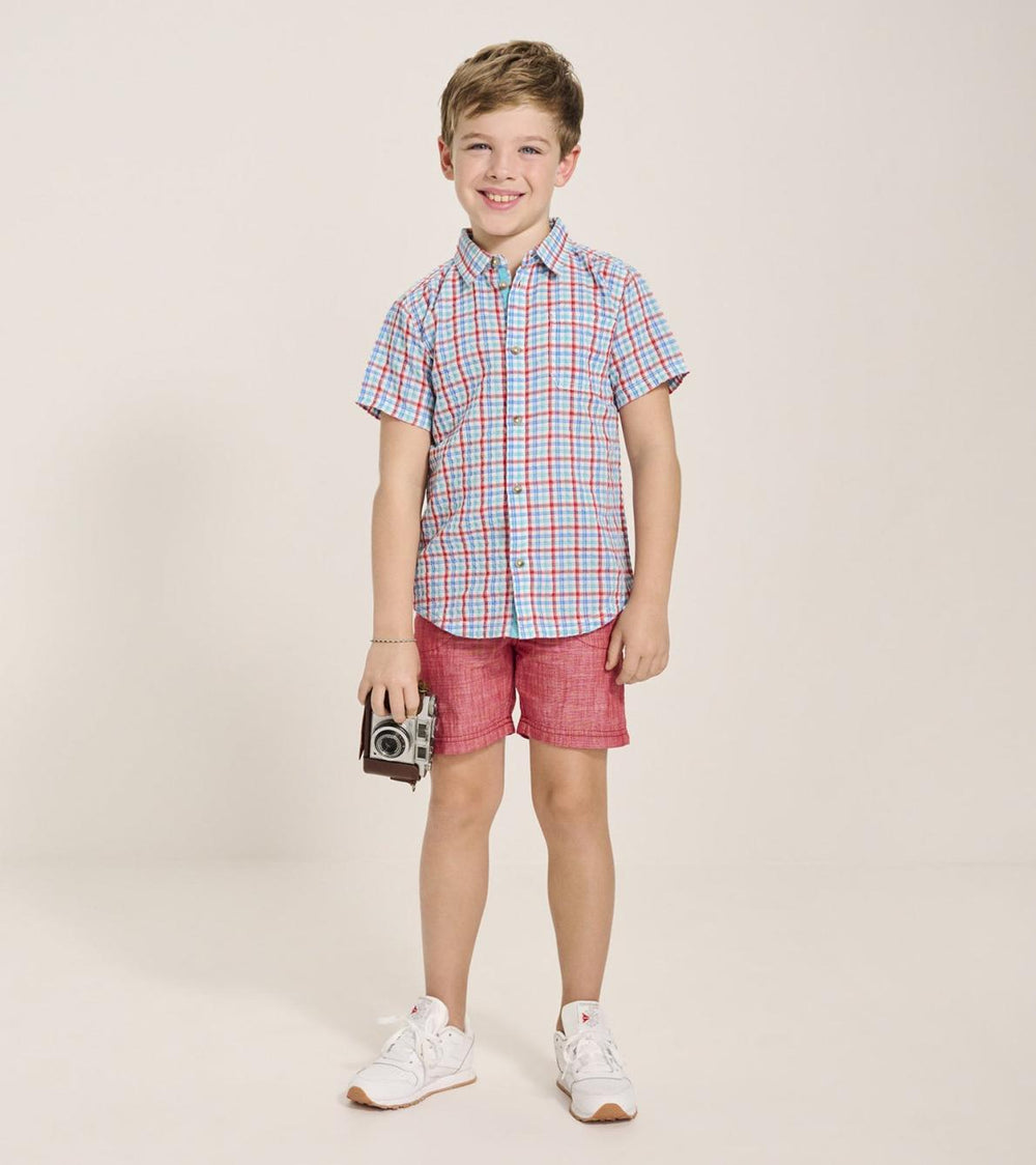 Hatley Tops | Boys Boys Scuba Check Button Down Shirt