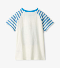 Hatley Tops | Boys Boys Shark Fin Waves Raglan T-Shirt