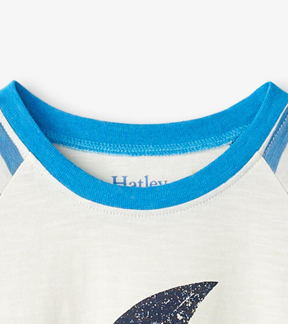 Hatley Tops | Boys Boys Shark Fin Waves Raglan T-Shirt