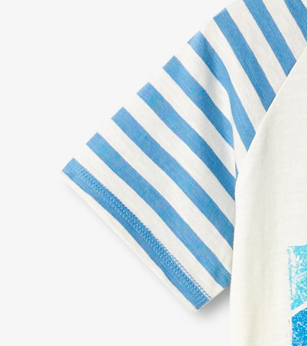 Hatley Tops | Boys Boys Shark Fin Waves Raglan T-Shirt