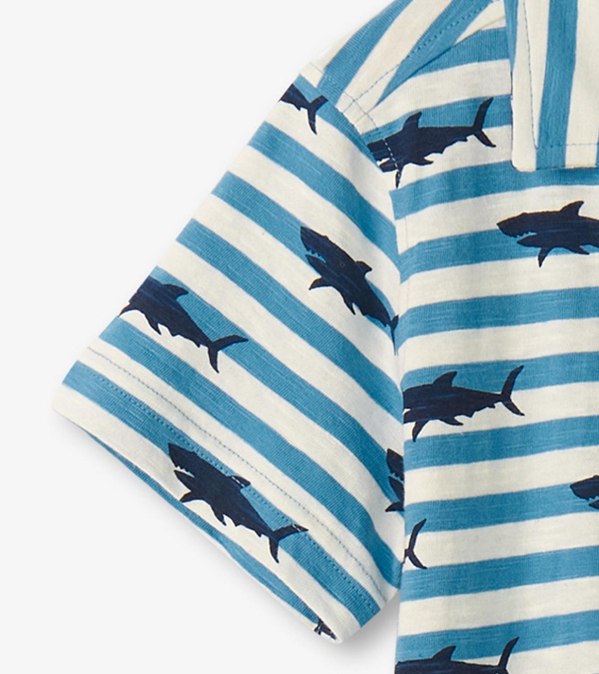 Hatley Tops | Boys Boys Shark Stripes Jersey Button Down