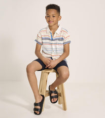Hatley Tops | Boys Boys Summer Stripe Short Sleeve Button Down
