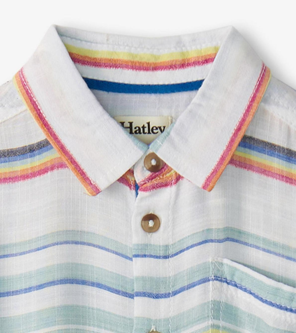 Hatley Tops | Boys Boys Summer Stripe Short Sleeve Button Down