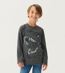 Hatley Tops | Boys Boys T-Rex Glow In The Dark Long Sleeve T-Shirt