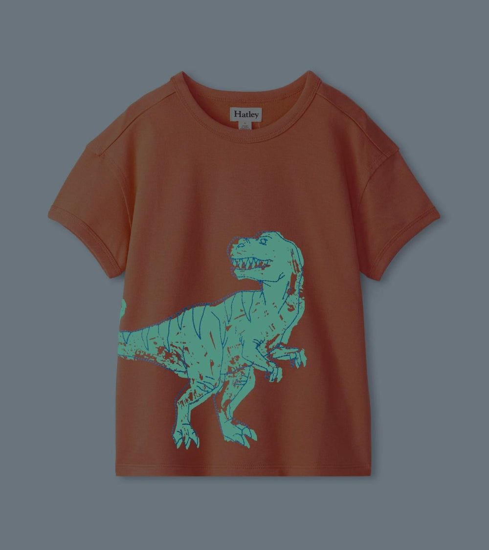 Hatley Tops | Girls Boys Dino Glow Graphic Tee