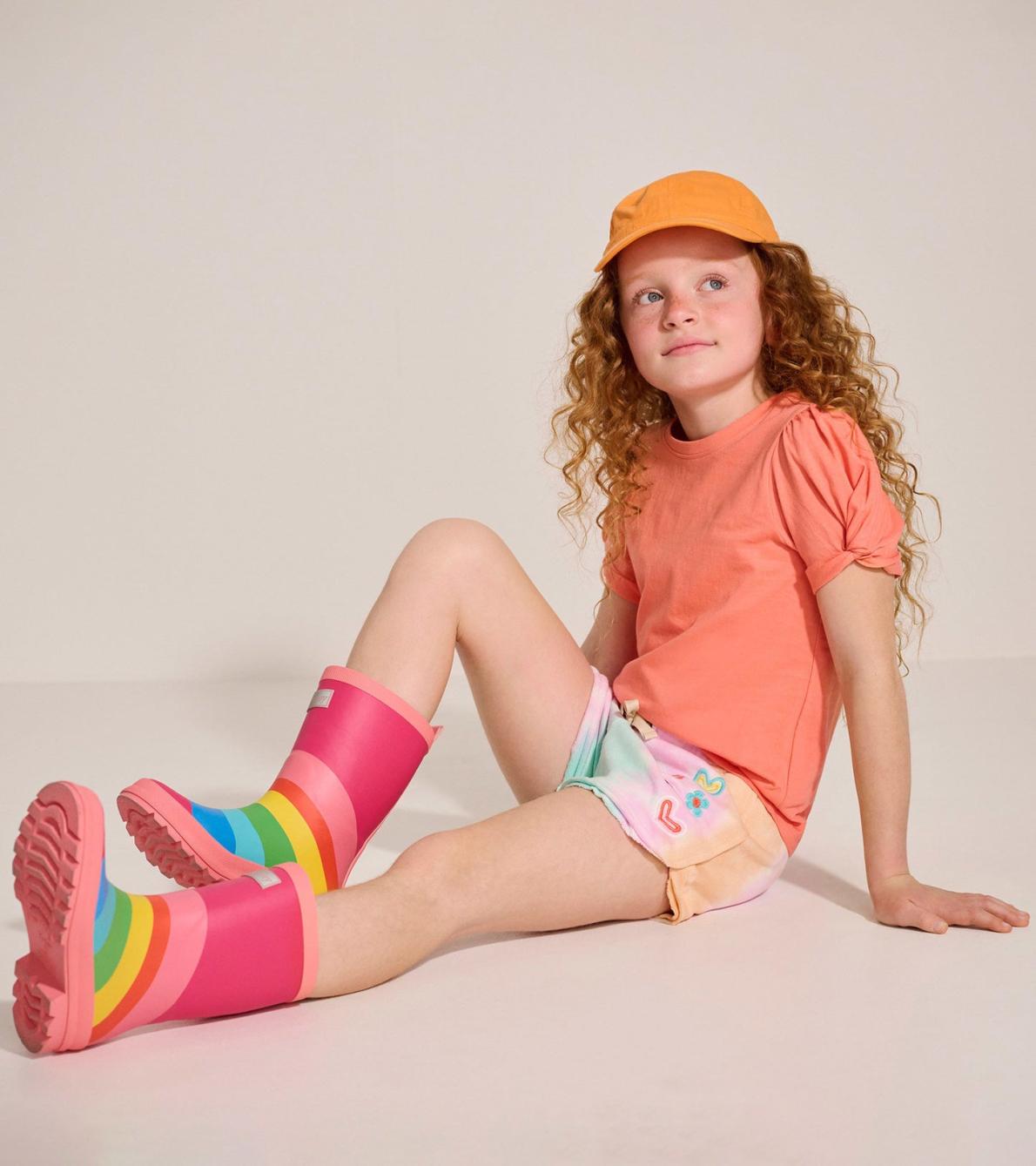 Hatley Tops | Girls Girls Coral Twisted Sleeve Tee